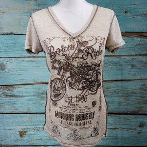 VOCAL - Born To Ride Motorcycle Biker Bling TShirt